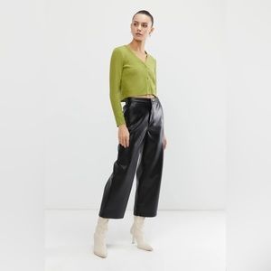 Oak + Fort Straight Leg Vegan Leather Pants
